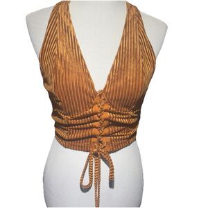 Medusa women’s rust roller halter top size medium